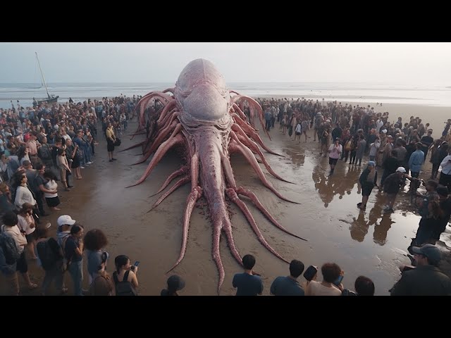 It Looked Like a Giant Squid Until Someone Got Close To It - YouTube